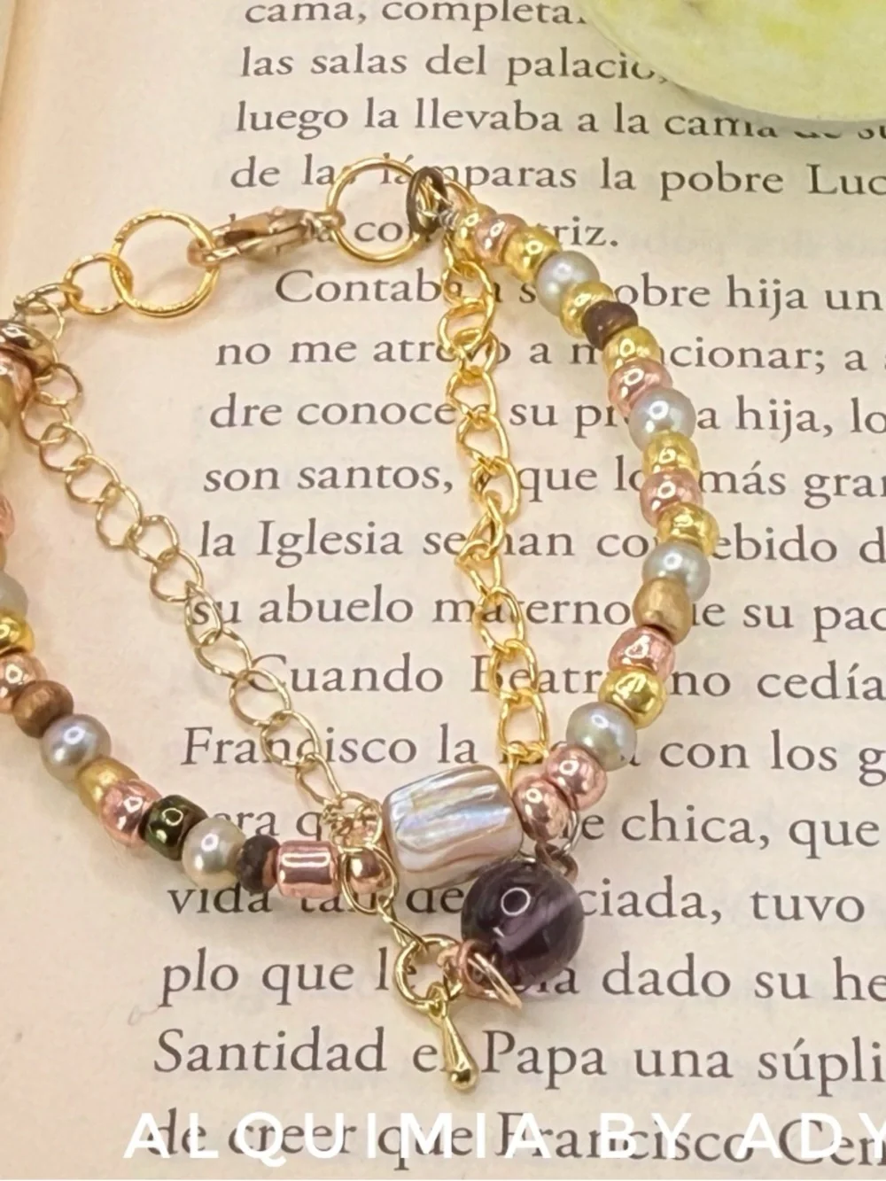 AMETHYST LAYERED Gold Multi-Color Beaded Bracelet